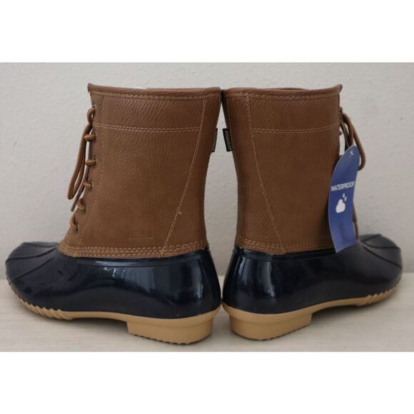JBU x Jambu B9MAW73 Women 10M Navy/Tan Maplewood WP Vegan Leather Duck Boots - Picture 12 of 13